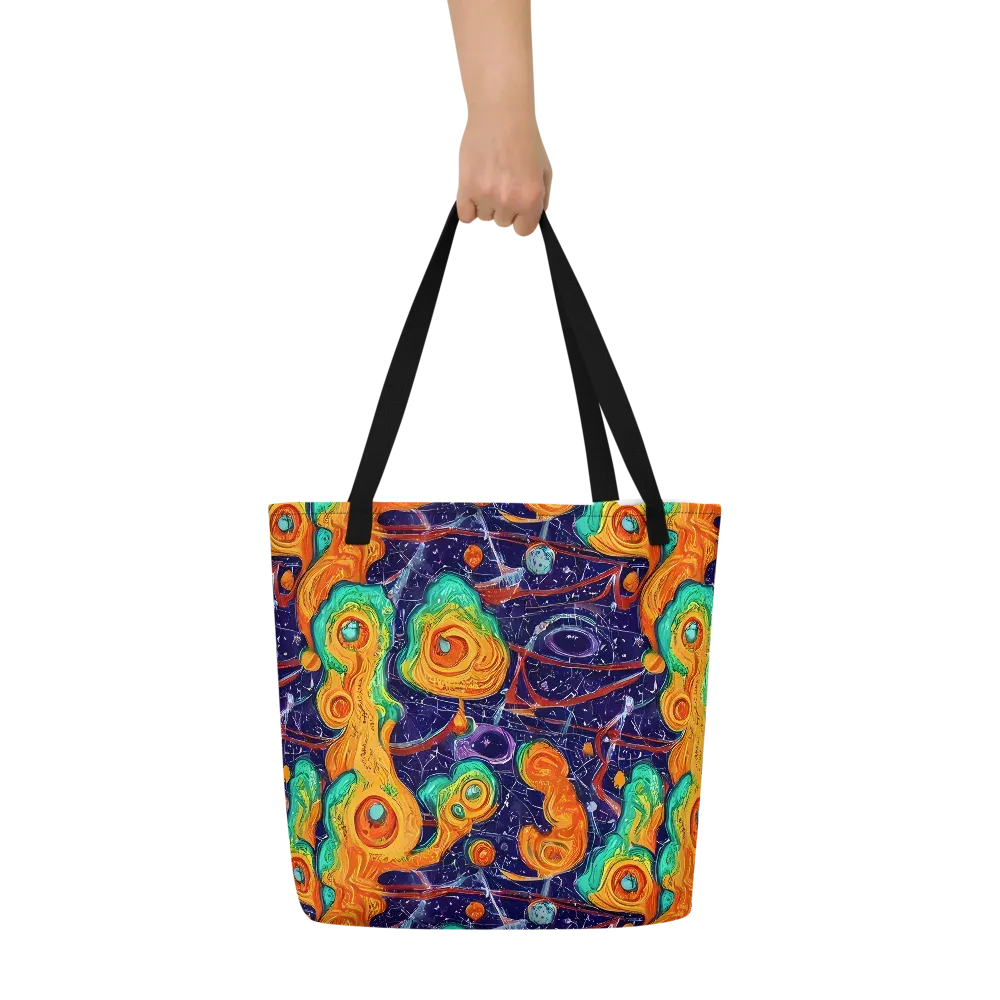 Flame And Frequency on Large Tote Bag W/ Pocket — Front