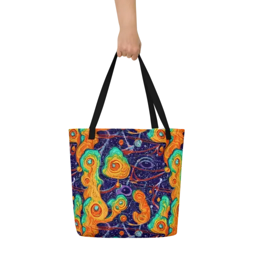 Flame And Frequency on a Large Tote Bag W/ Pocket