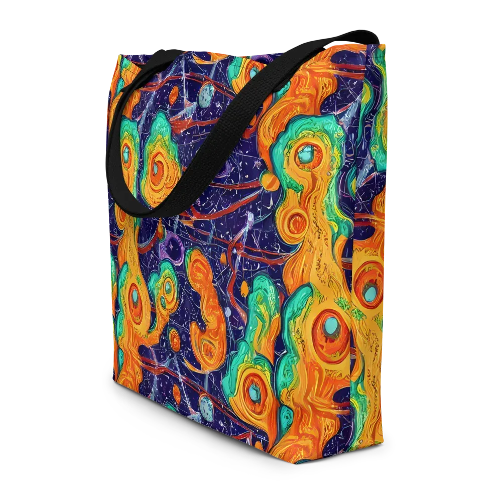 Flame And Frequency on Large Tote Bag W/ Pocket — Front