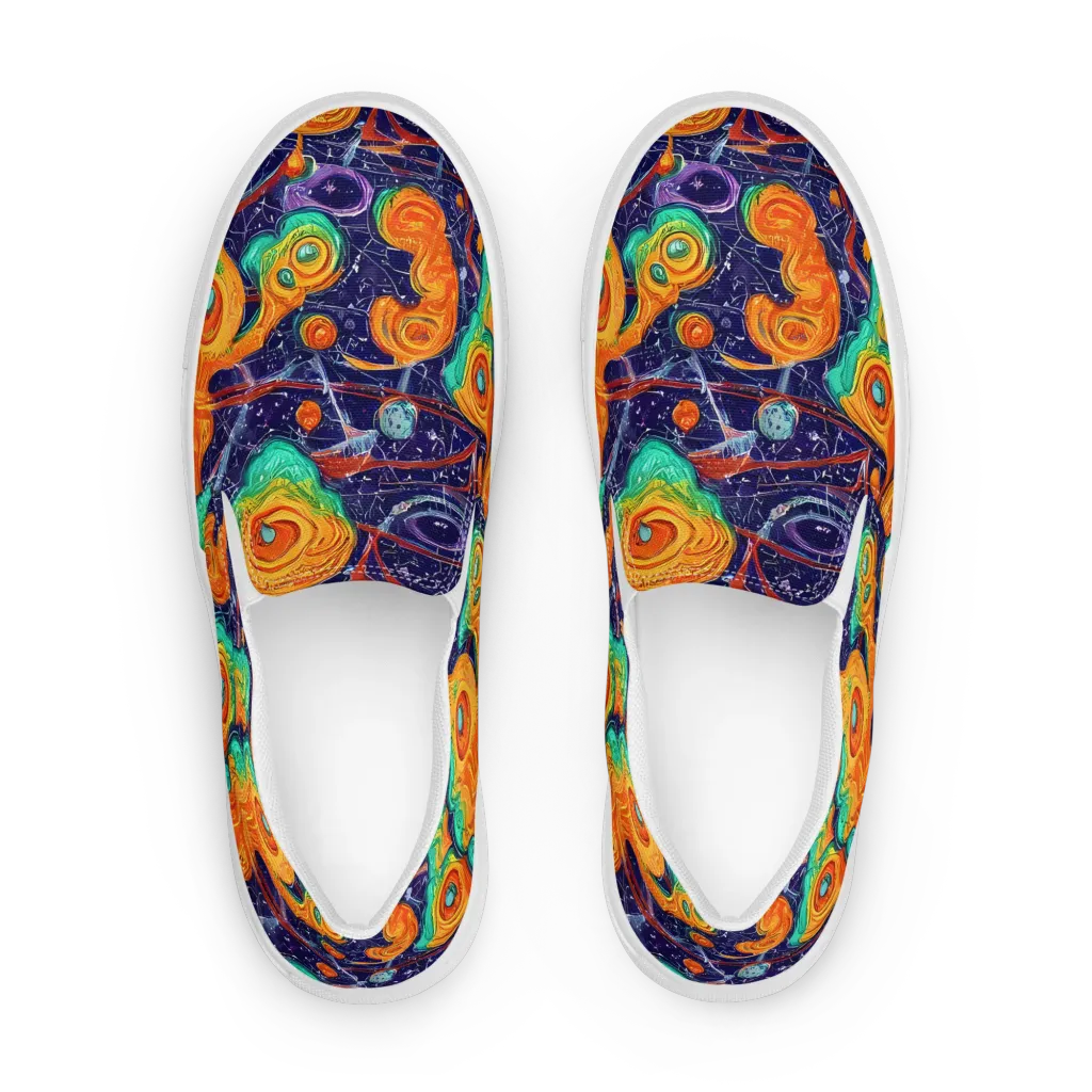 Flame And Frequency on Women's Slip-On Canvas Shoes — Front