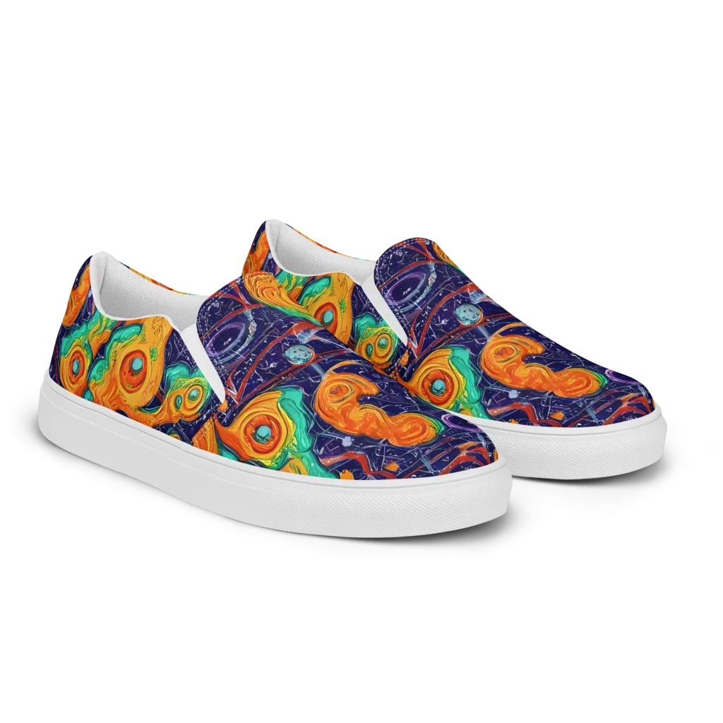 Flame And Frequency on Women's Slip-On Canvas Shoes — Right Front