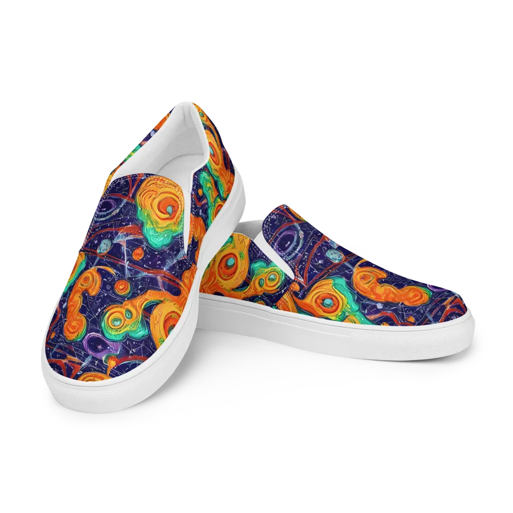 Flame And Frequency on Women's Slip-On Canvas Shoes — Left Front