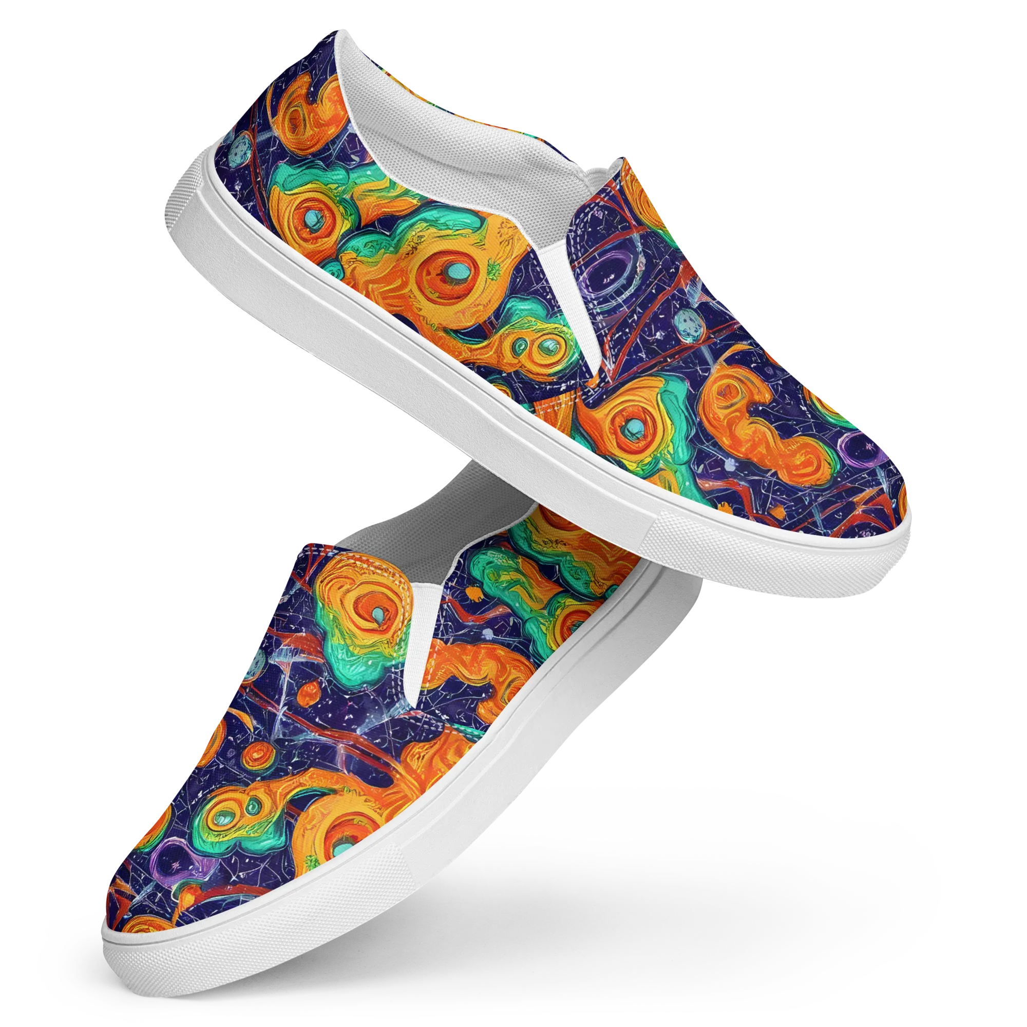 Flame And Frequency on Women's Slip-On Canvas Shoes — Front
