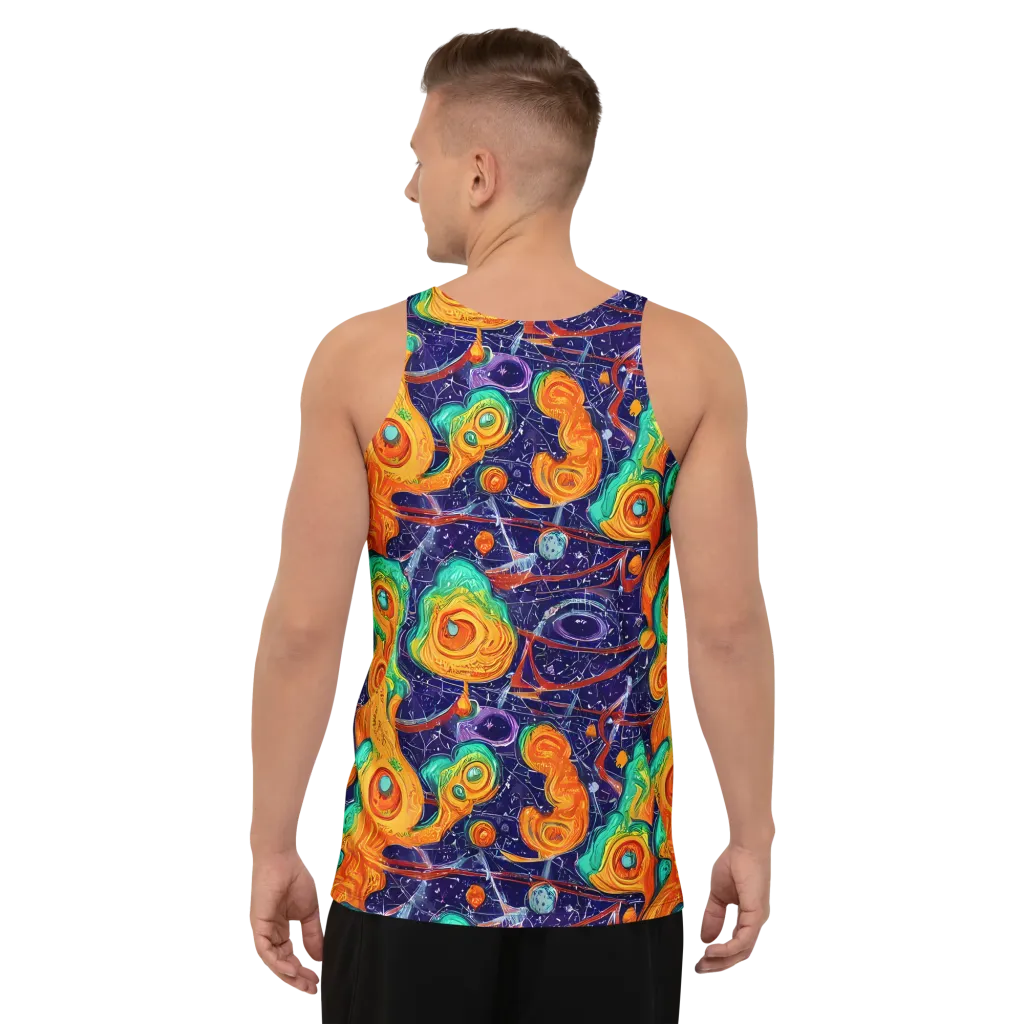 Flame And Frequency on Men's Tank Top — Back