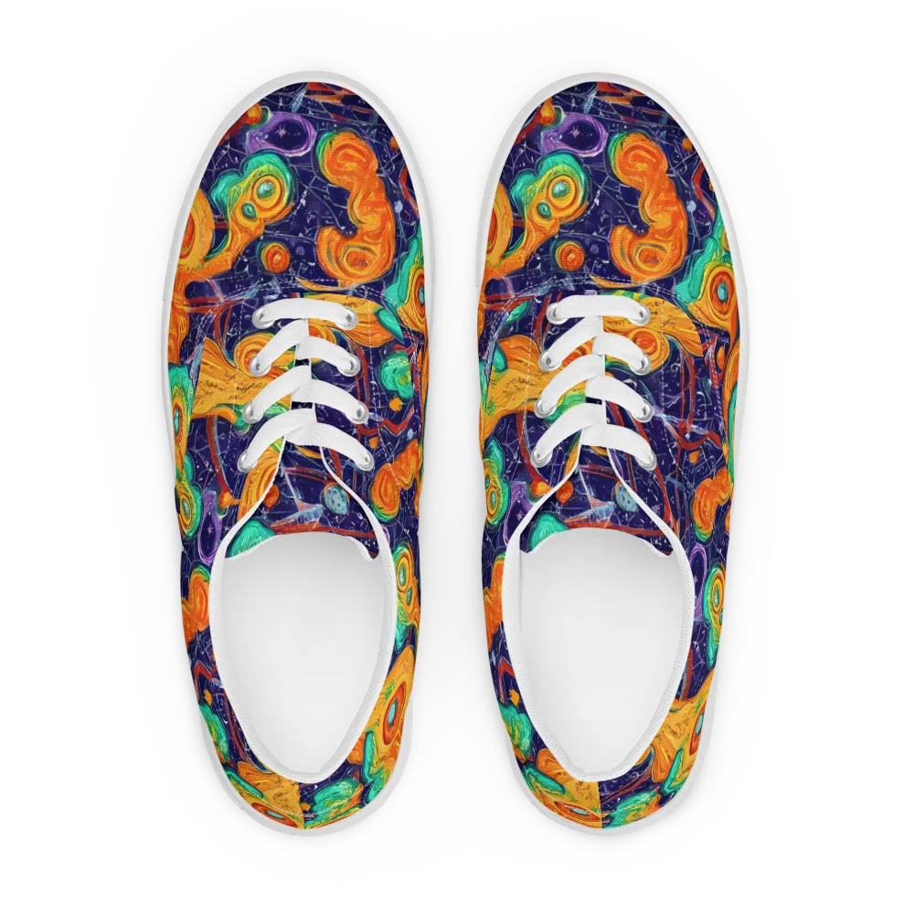 Flame And Frequency on Men's Lace-Up Canvas Shoes — Front