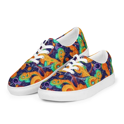 Flame And Frequency on a Men's Lace-Up Canvas Shoes