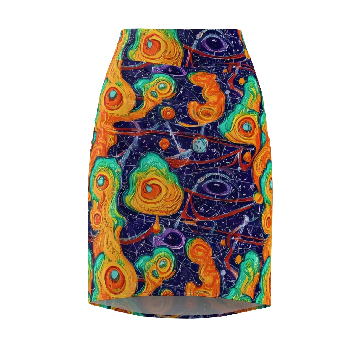 Flame And Frequency on Pencil Skirt — Front