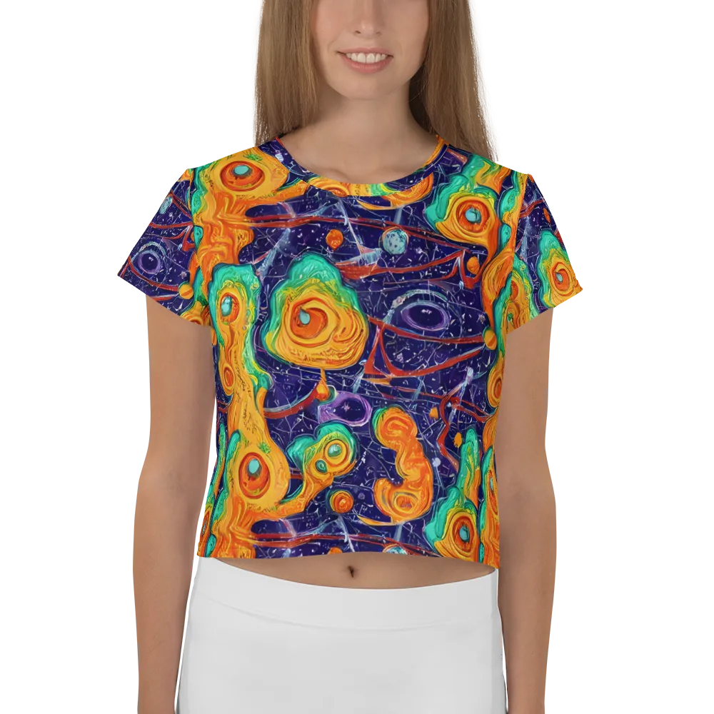 Flame And Frequency on Crop Tee — Front