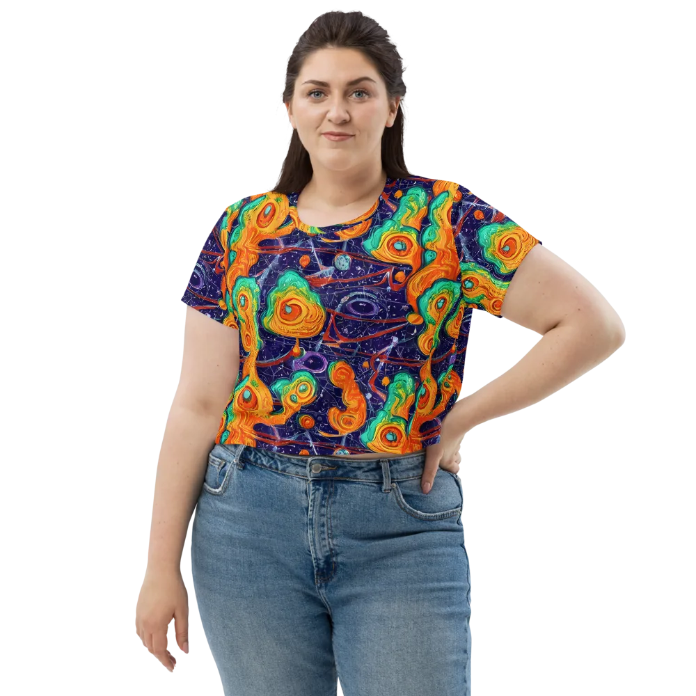 Flame And Frequency on Crop Tee — Front