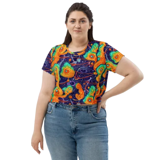 Flame And Frequency on a Crop Tee