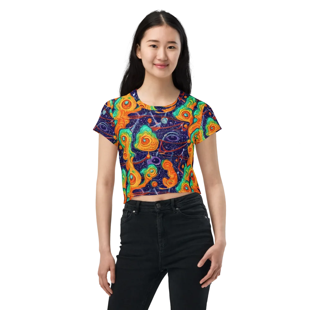 Flame And Frequency on Crop Tee — Front