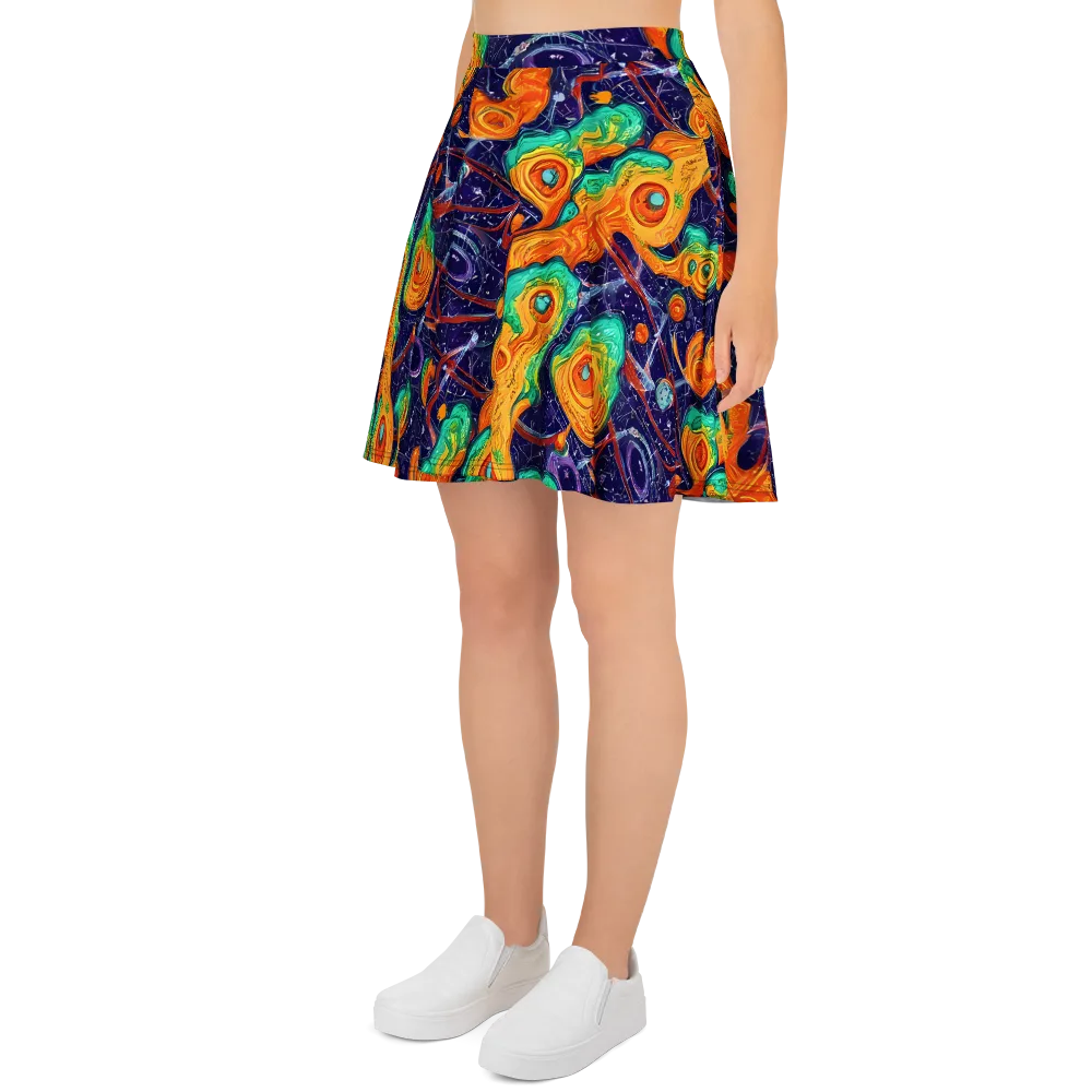 Flame And Frequency on Skater Skirt — Left