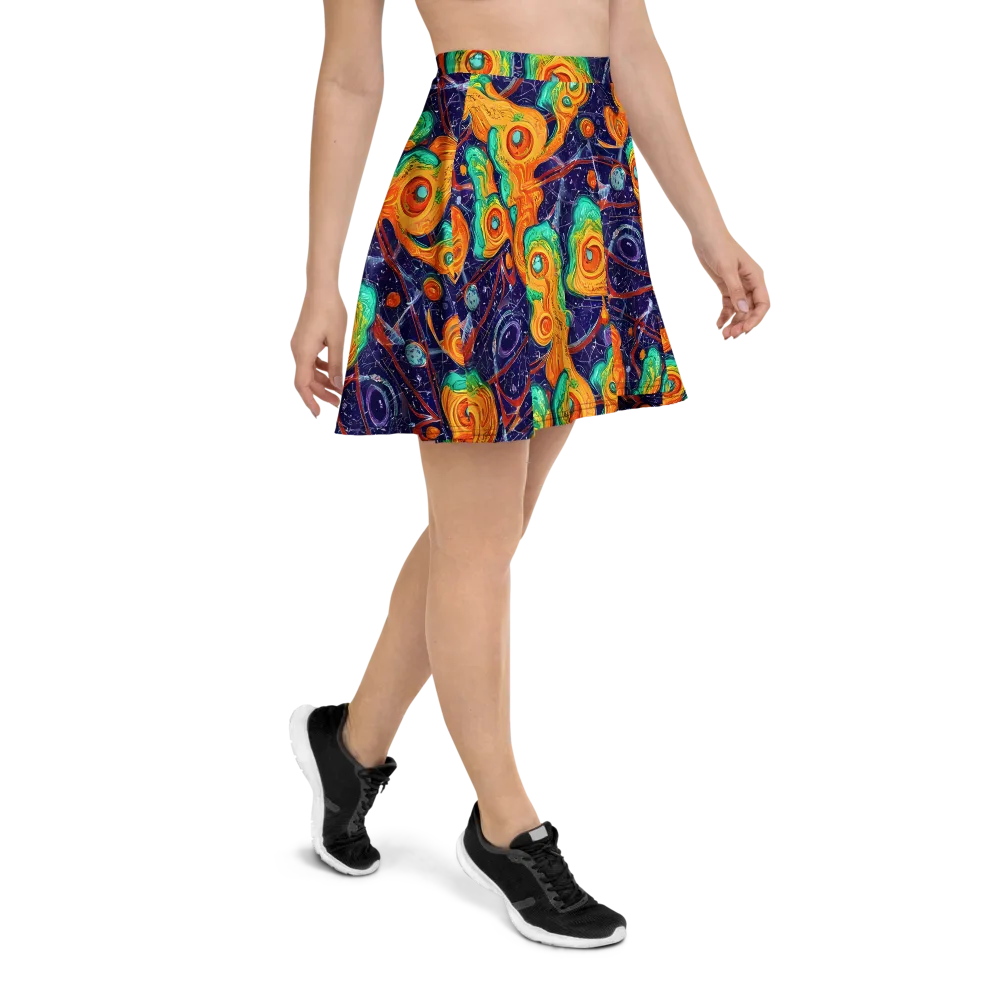 Flame And Frequency on Skater Skirt — Right
