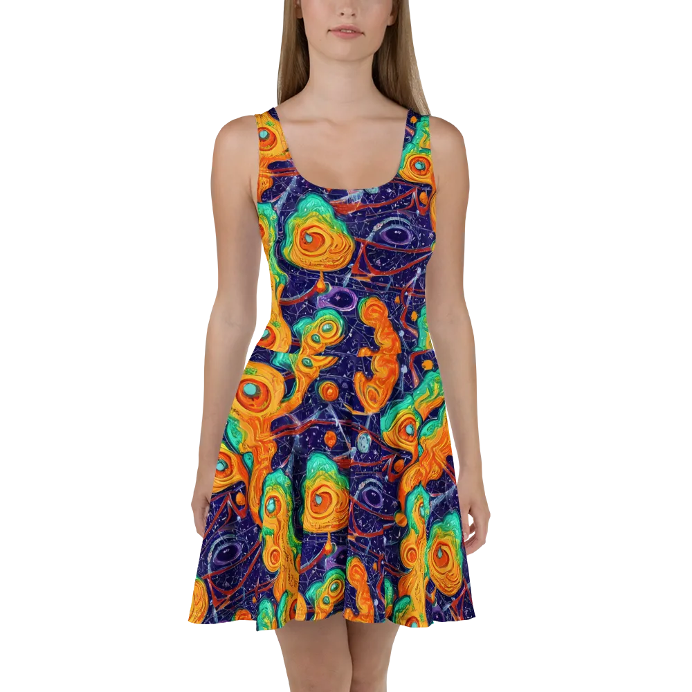 Flame And Frequency on Skater Dress — Front