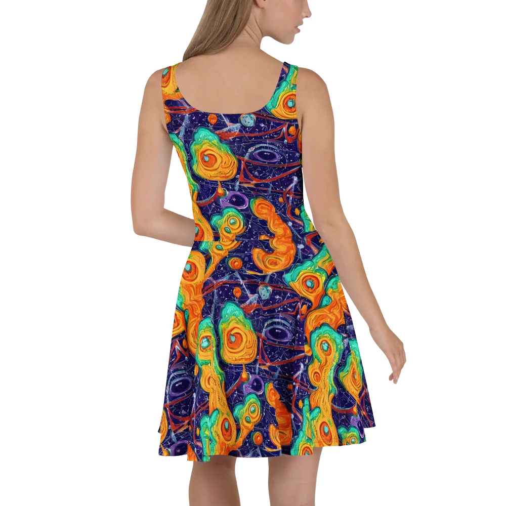 Flame And Frequency on Skater Dress — Back