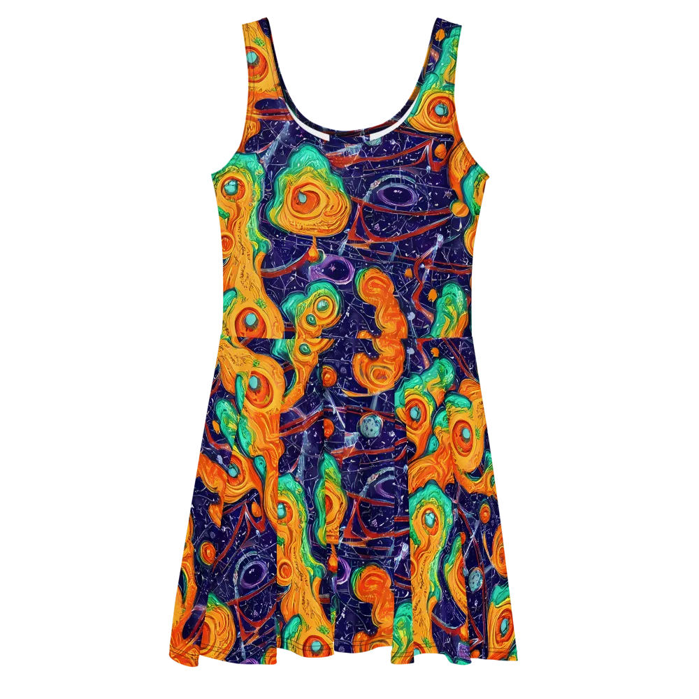 Flame And Frequency on Skater Dress — Front