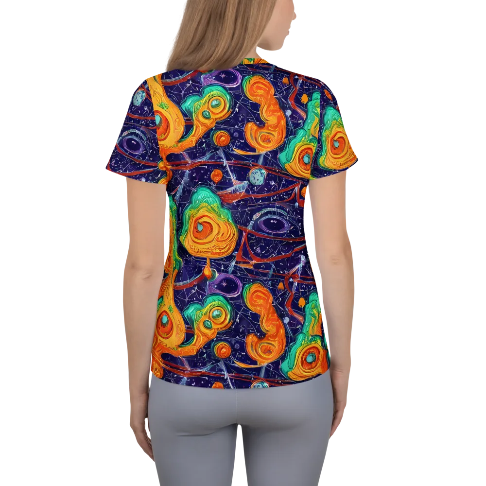 Flame And Frequency on Women's Athletic T-Shirt — Back