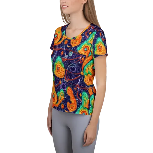 Flame And Frequency on a Women's Athletic T-Shirt