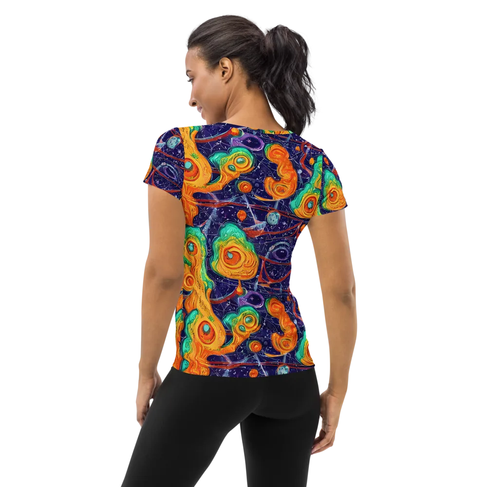 Flame And Frequency on Women's Athletic T-Shirt — Back