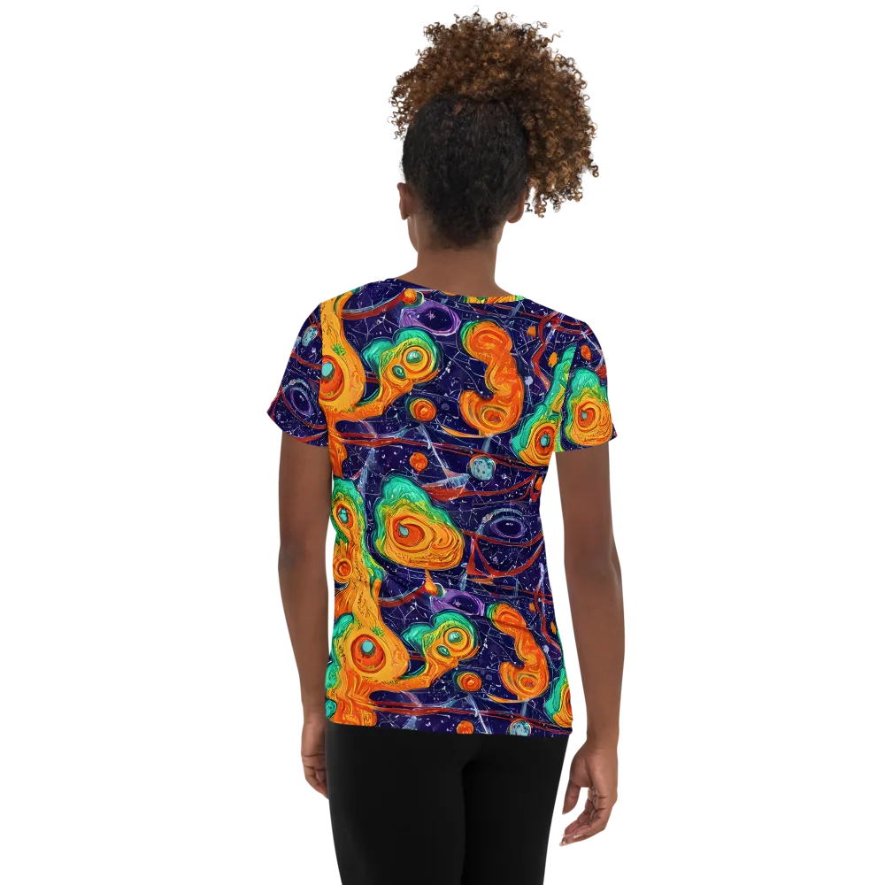 Flame And Frequency on Women's Athletic T-Shirt — Back