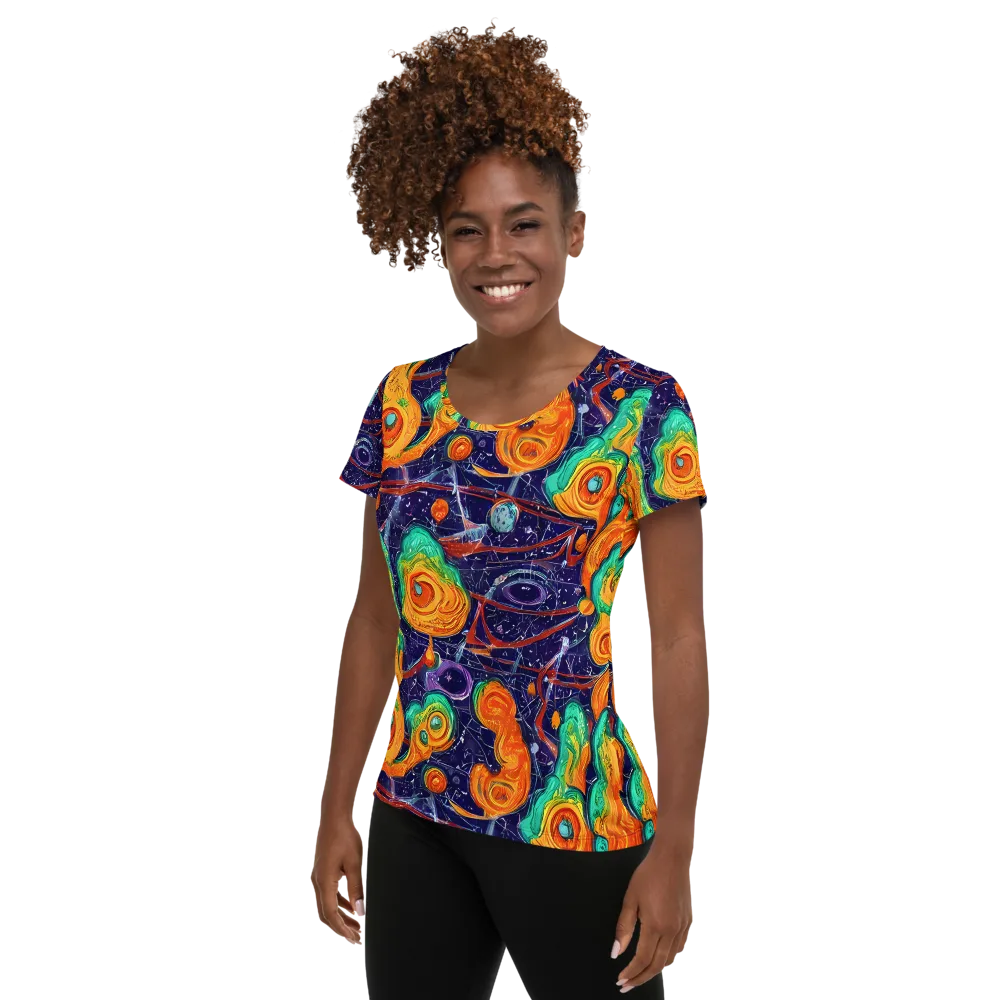 Flame And Frequency on Women's Athletic T-Shirt — Left