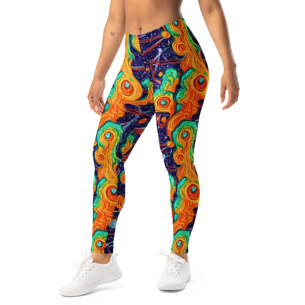 Flame And Frequency on Leggings — Left Front