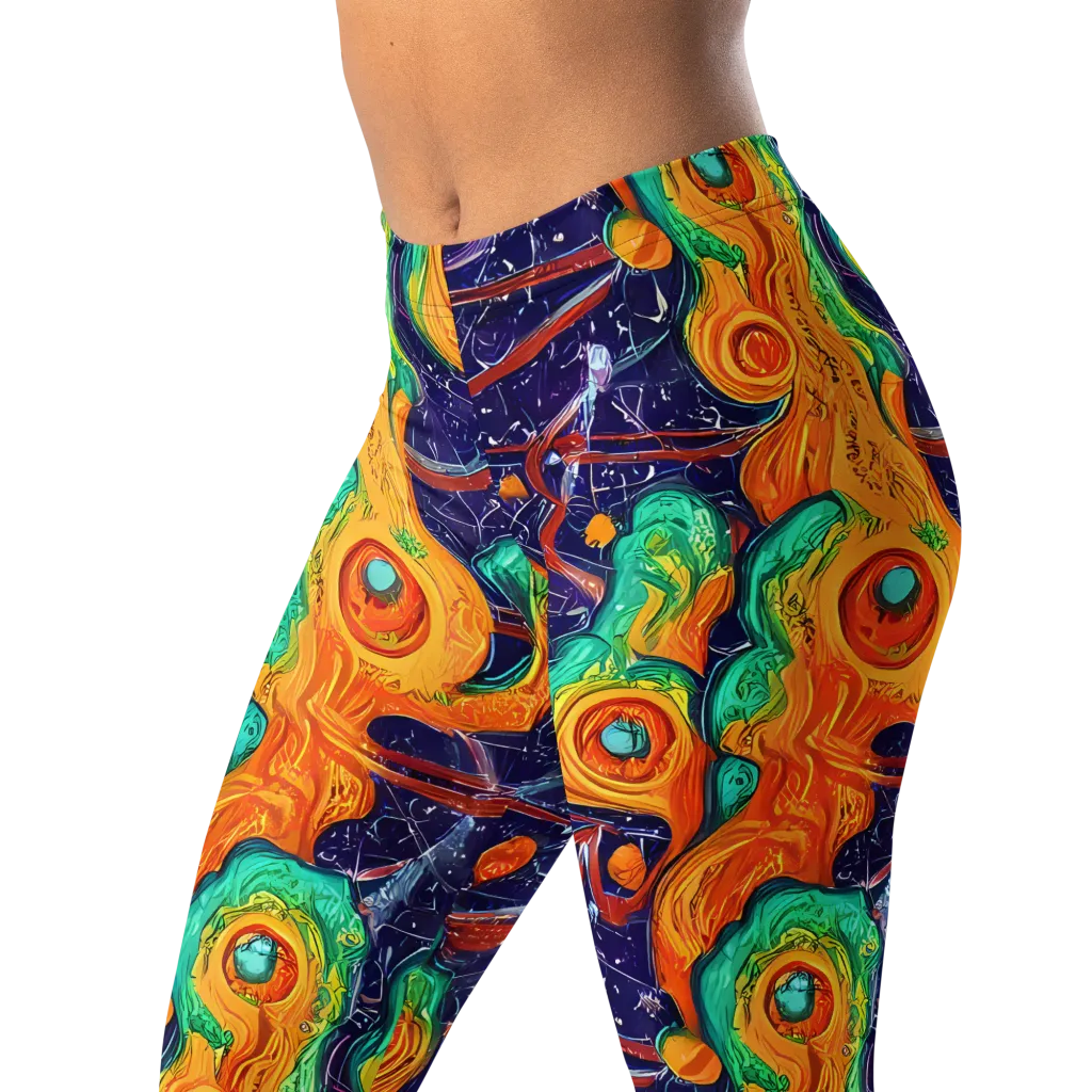 Flame And Frequency on Leggings — Left Front