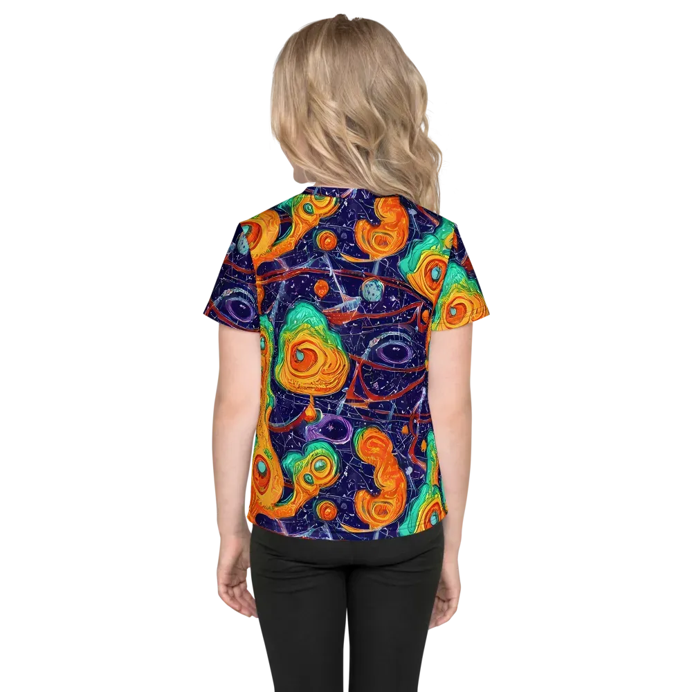 Flame And Frequency on Kids Crew Neck T-Shirt — Back