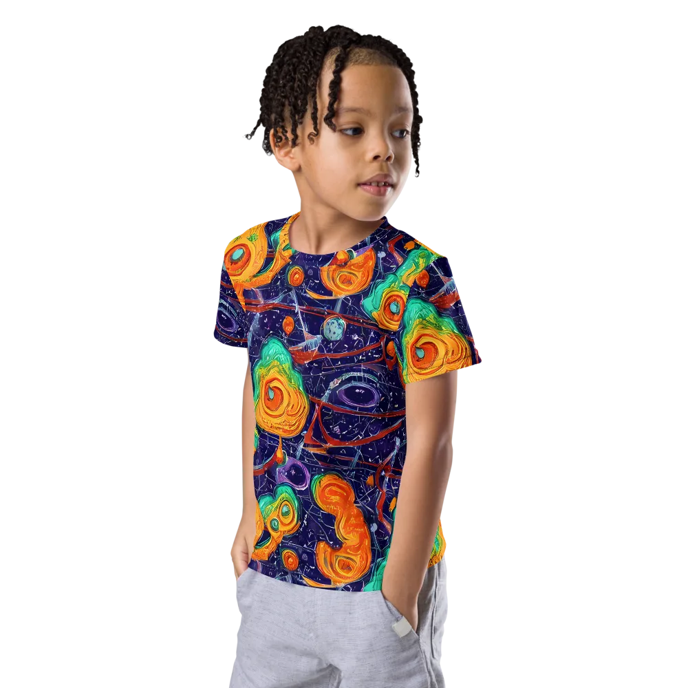 Flame And Frequency on Kids Crew Neck T-Shirt — Left Front