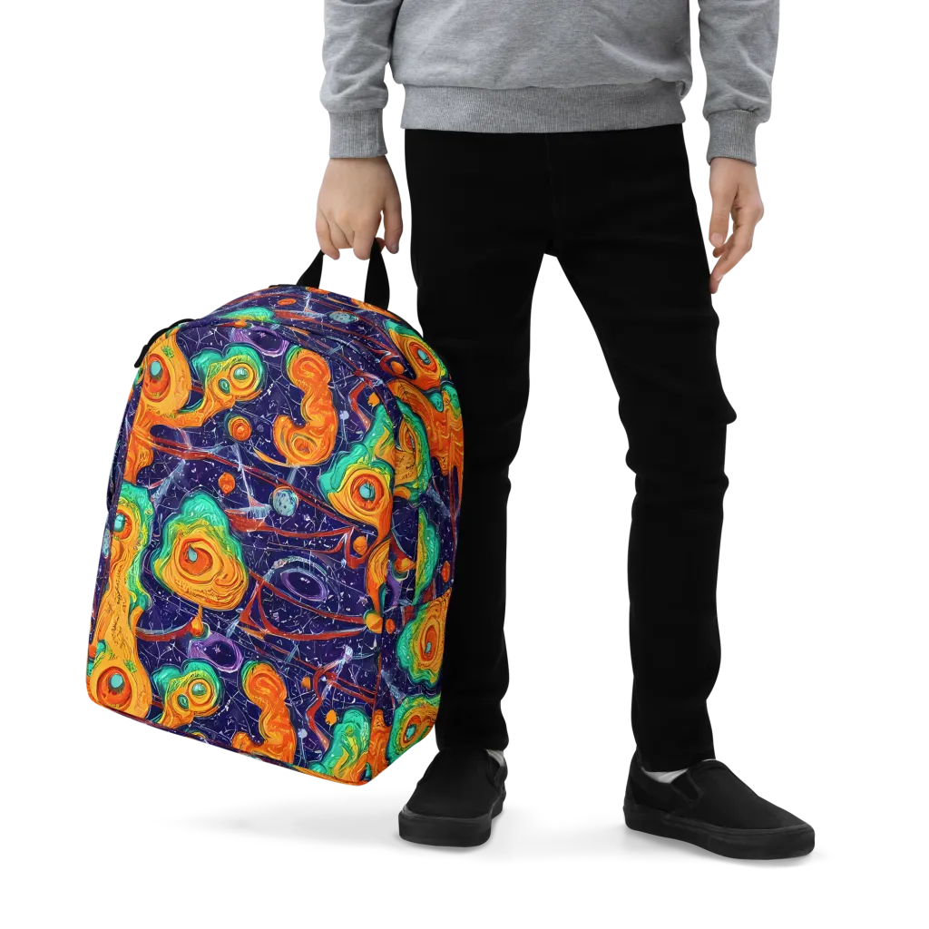 Flame And Frequency on Minimalist Backpack — Zoomed-in
