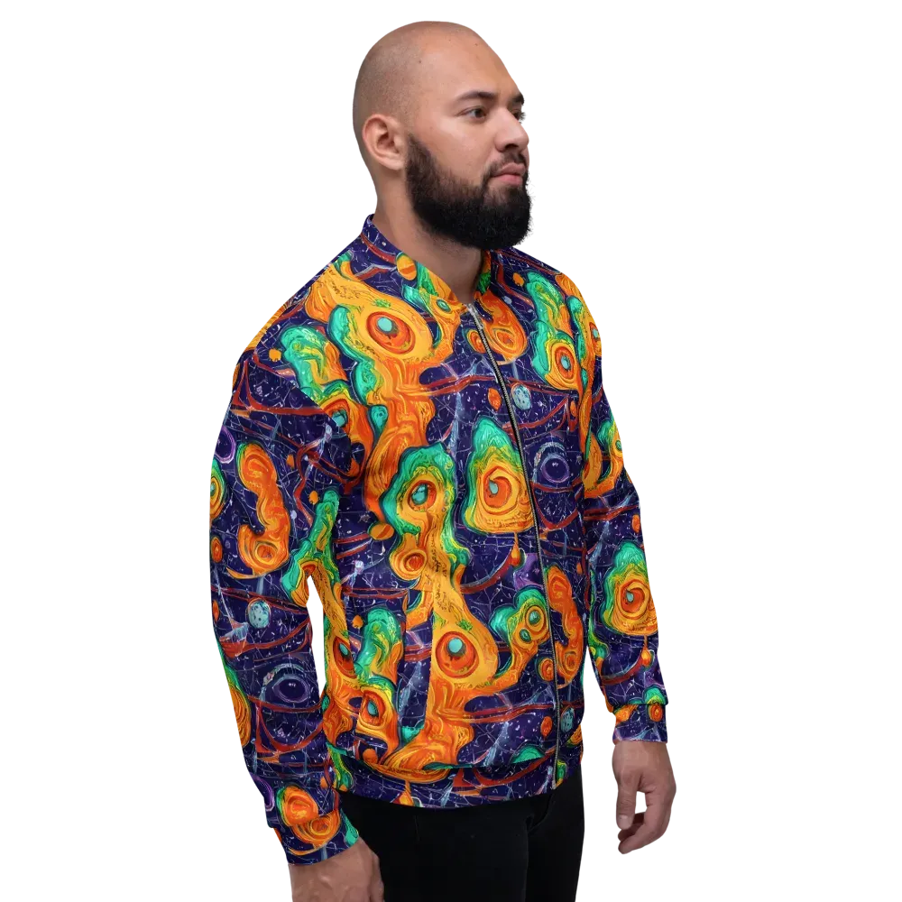Flame And Frequency on Bomber Jacket — Right