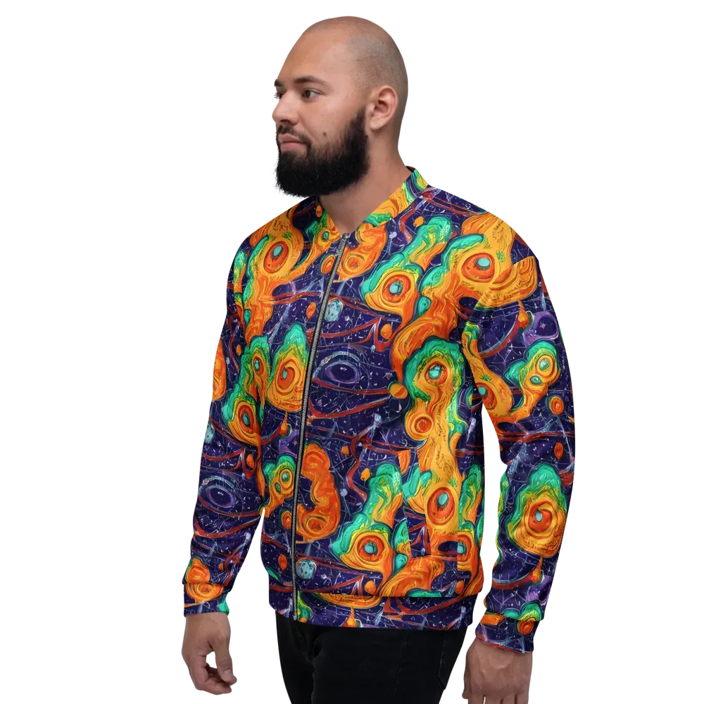 Flame And Frequency on Bomber Jacket — Left