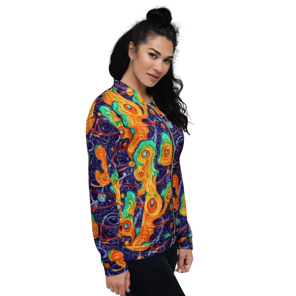 Flame And Frequency on Bomber Jacket — Right