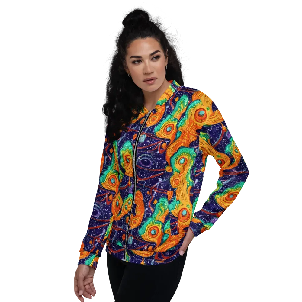 Flame And Frequency on Bomber Jacket — Left