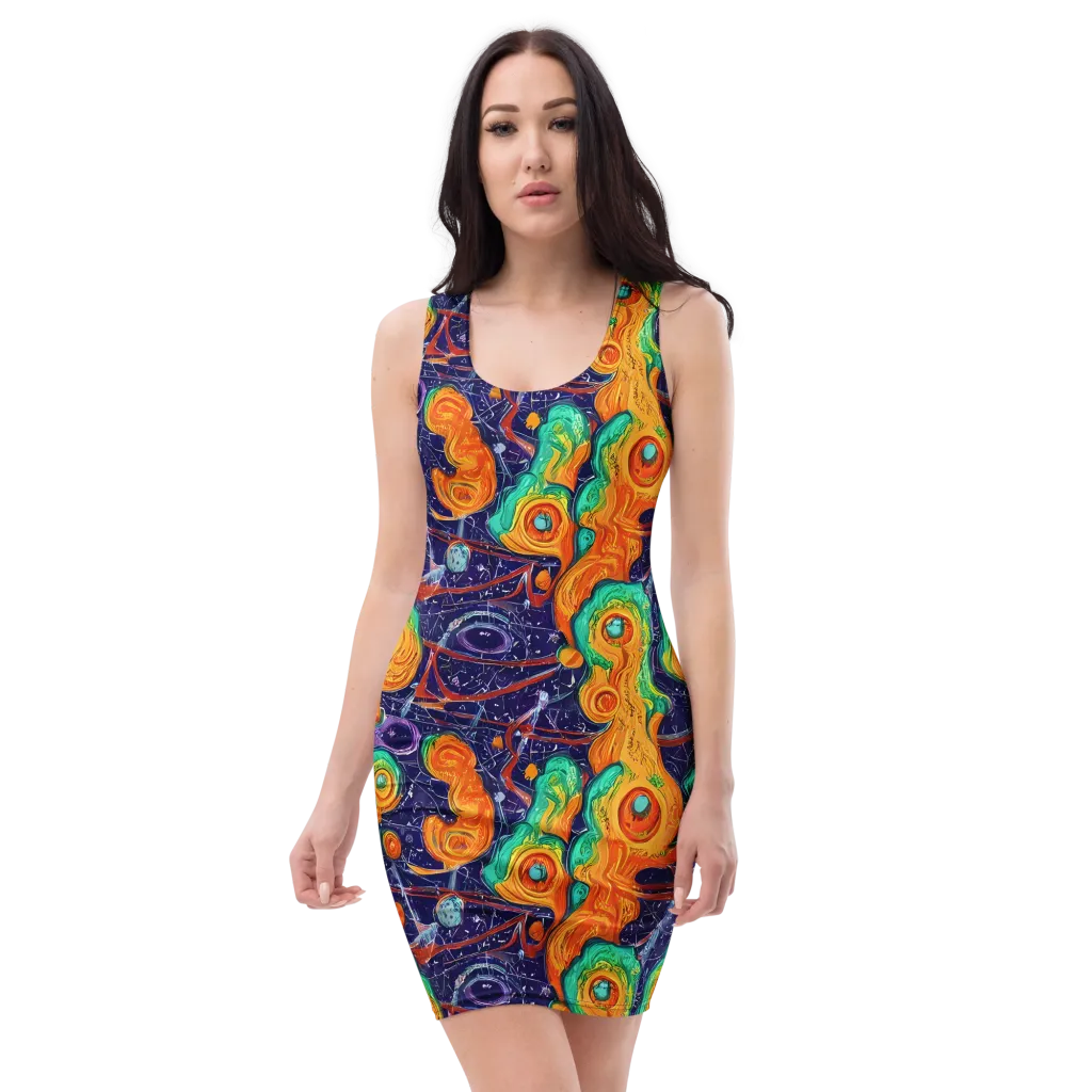 Flame And Frequency on Bodycon Dress — Front