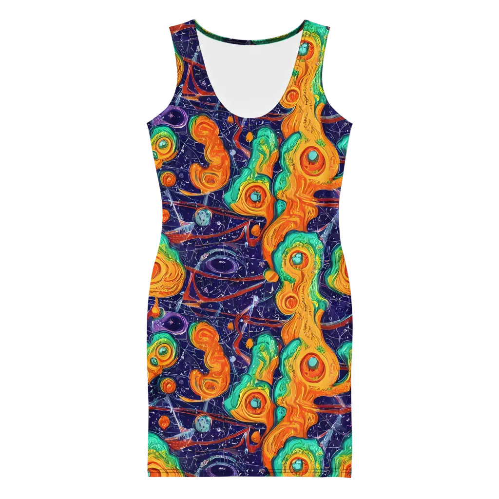 Flame And Frequency on Bodycon Dress — Front