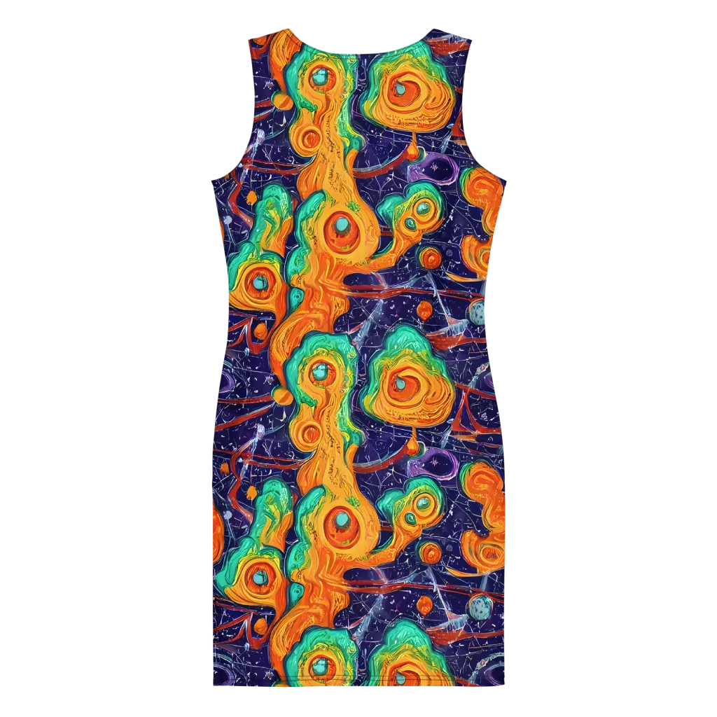 Flame And Frequency on Bodycon Dress — Back