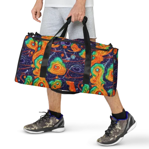 Flame And Frequency on a Duffle Bag