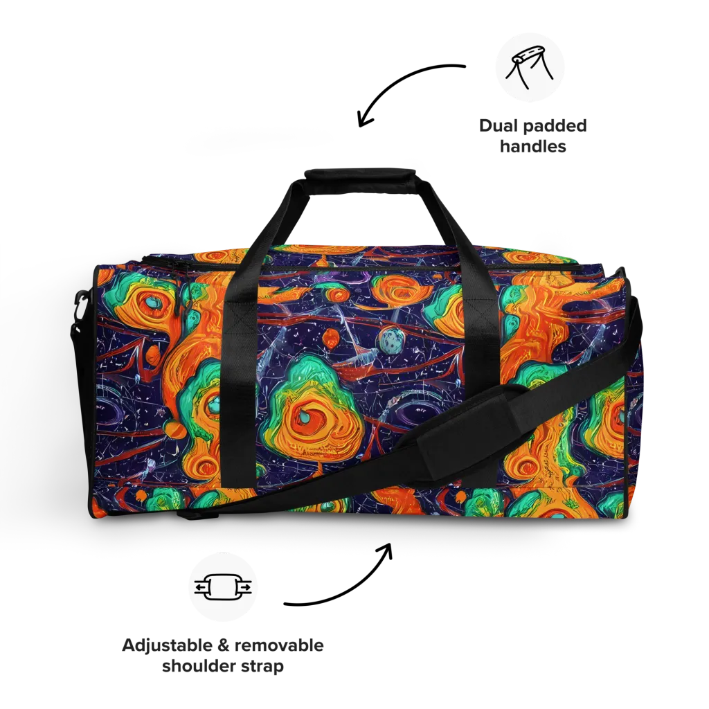 Flame And Frequency on Duffle Bag — Front