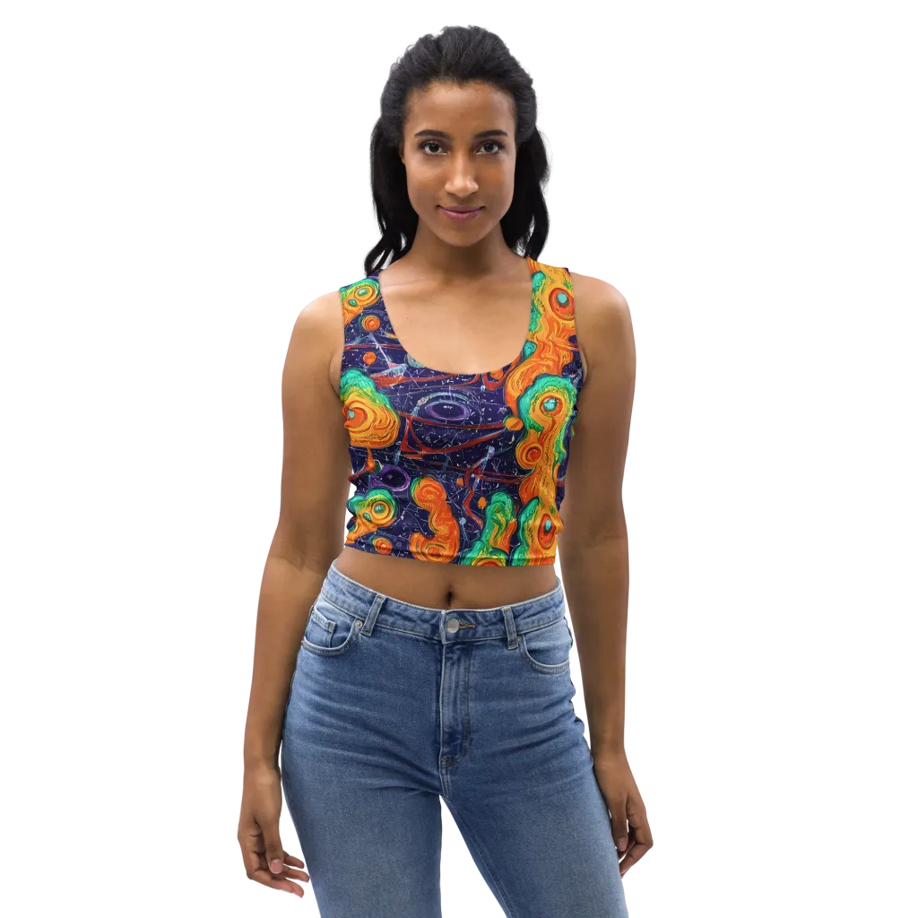 Flame And Frequency on Crop Top — Front