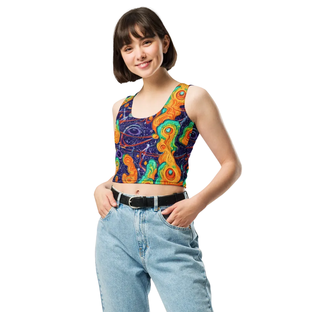 Flame And Frequency on Crop Top — Front