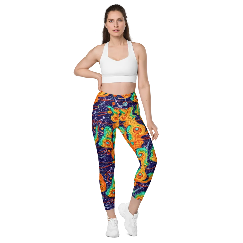 Flame And Frequency on Leggings with Pockets — Front