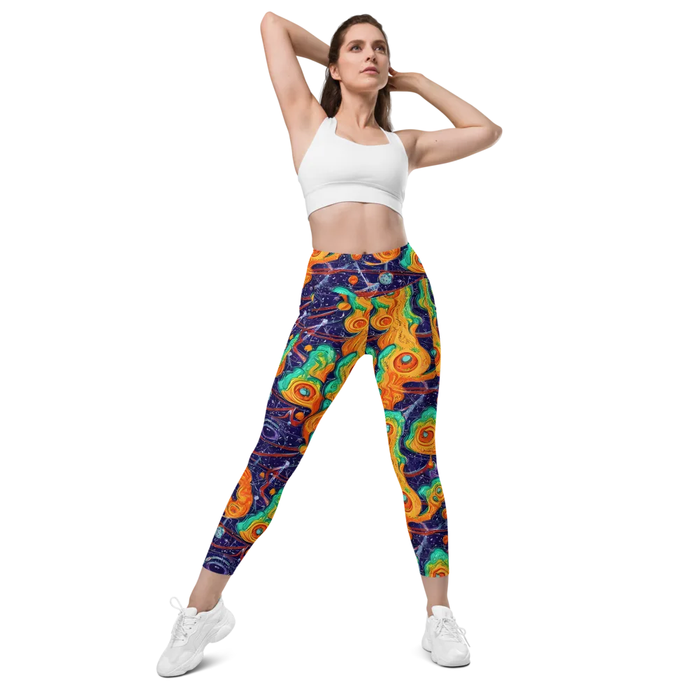 Flame And Frequency on Leggings with Pockets — Front