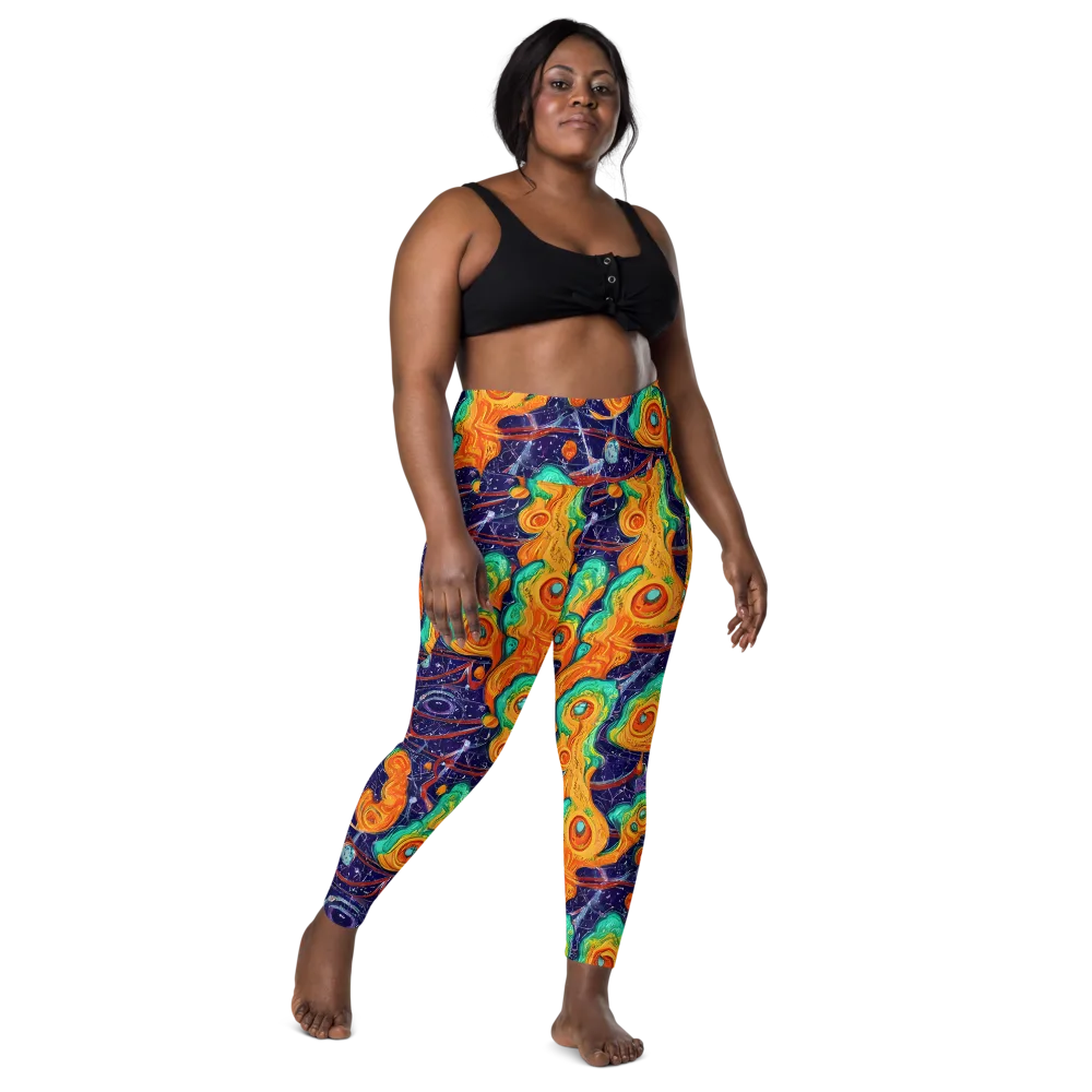 Flame And Frequency on Leggings with Pockets — Front