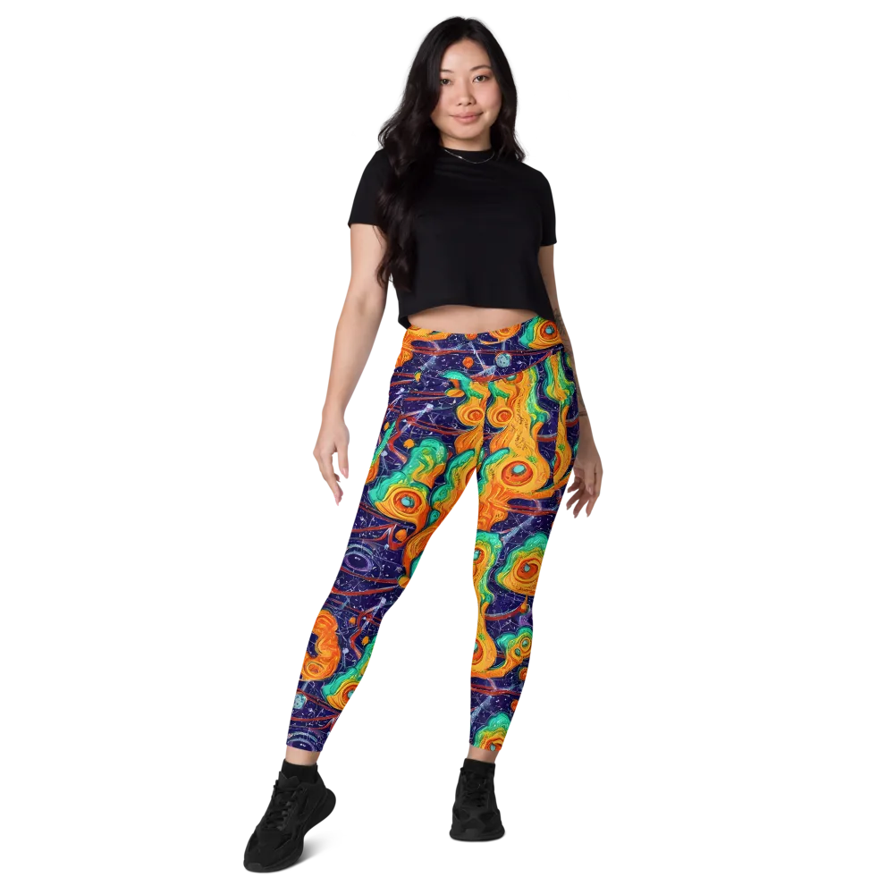 Flame And Frequency on Leggings with Pockets — Front