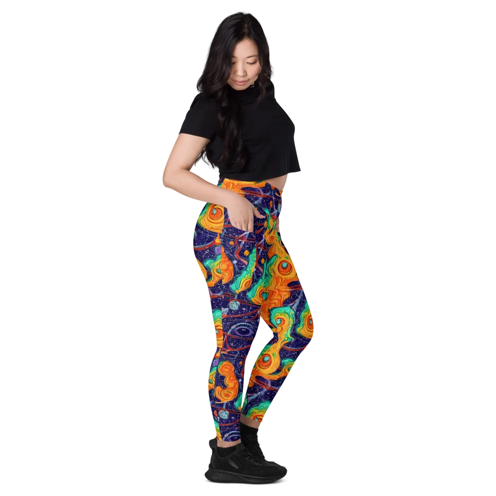 Flame And Frequency on Leggings with Pockets — Right
