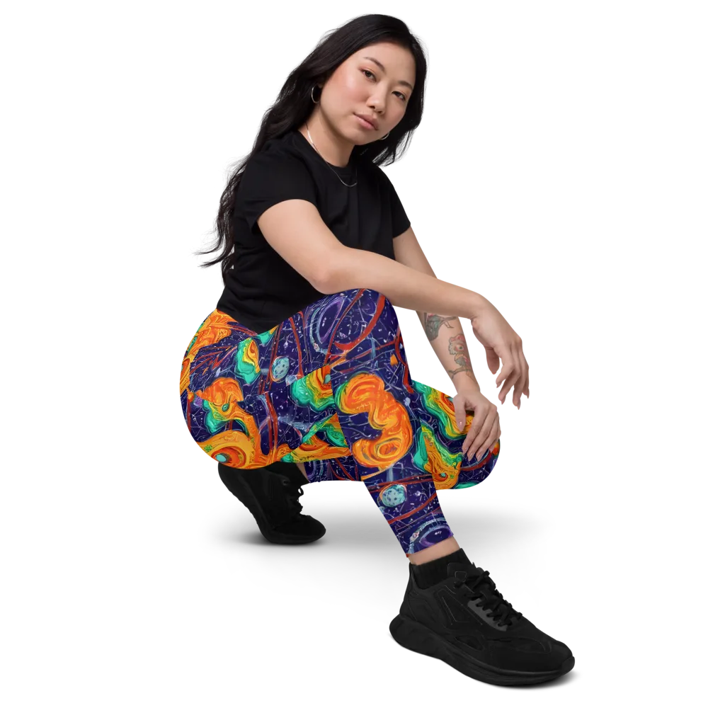 Flame And Frequency on Leggings with Pockets — Right Front