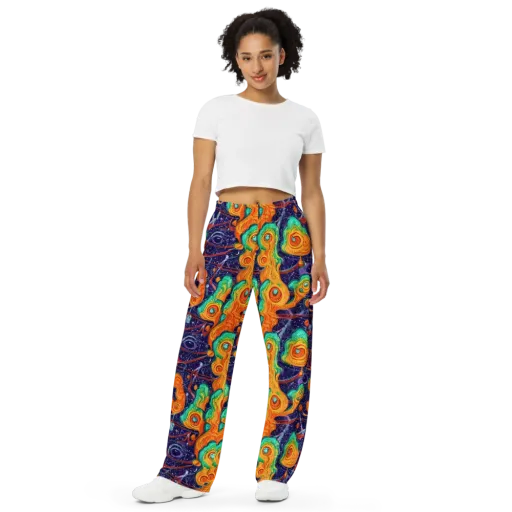 Flame And Frequency on a Wide-Leg Pants