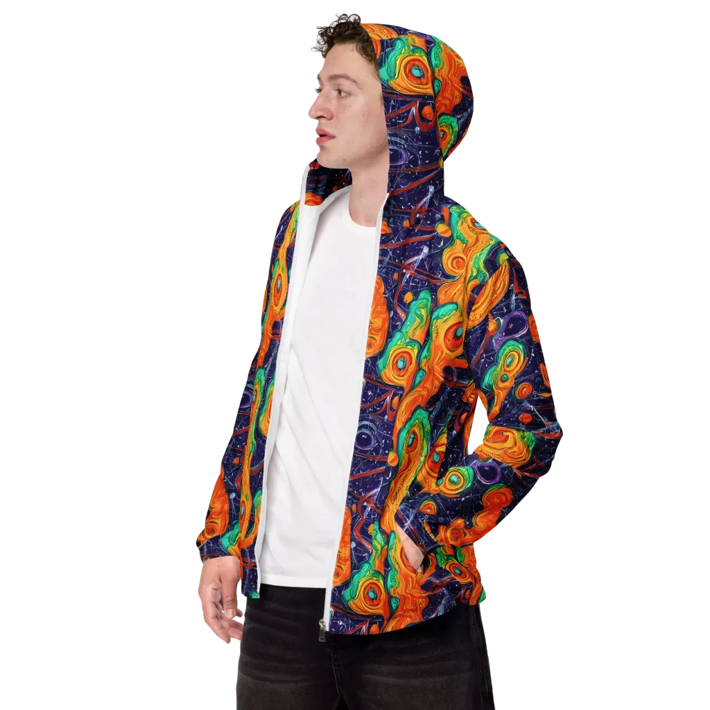 Flame And Frequency on Men's Windbreaker — Left Front