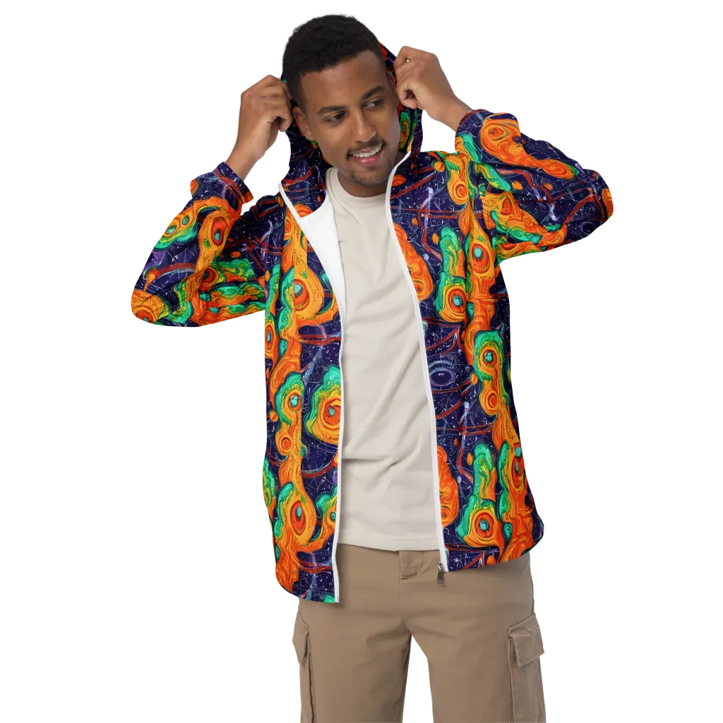 Flame And Frequency on Men's Windbreaker — Front